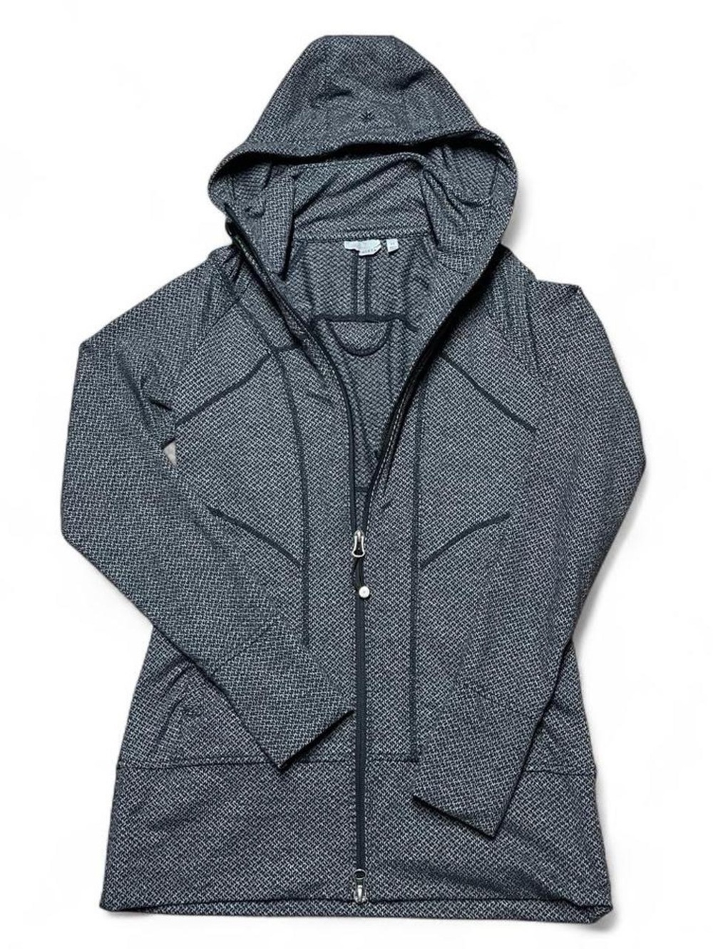 Athleta Gray Knit Full Zip Up Hoodie Sweatshirt Women's Size XS Workout Active